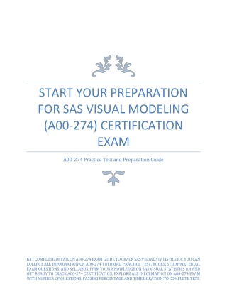 Start Your Preparation for SAS Visual Modeling (A00-274) Certification Exam