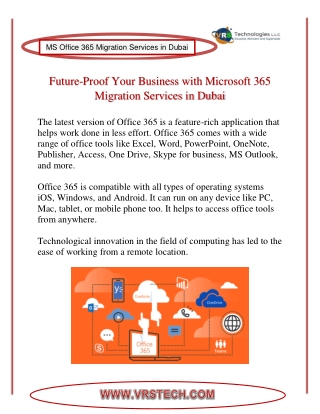 Future-Proof Your Business with Office 365 Migration Services in Dubai