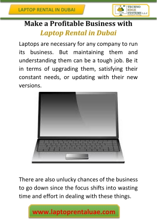 Make a Profitable Business with Laptop Rental in Dubai