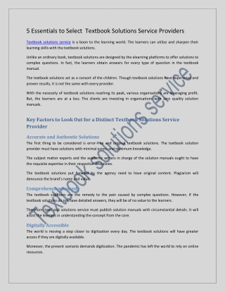 Hire The Textbook Solutions Service From Experts!