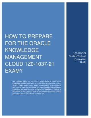 How to prepare for the Oracle Knowledge Management Cloud 1Z0-1037-21 Exam?