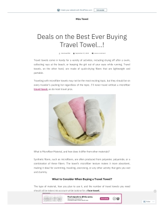 Deals on the Best Ever Buying Travel Towel