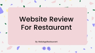 Website Review For Restaurant By WebAppRestaurant