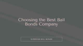 Choosing the Best Bail Bonds Company