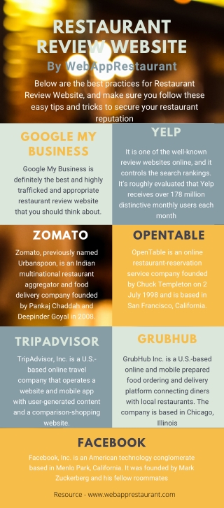 Digital presence And Restaurant Review Website - Webapprestaurant