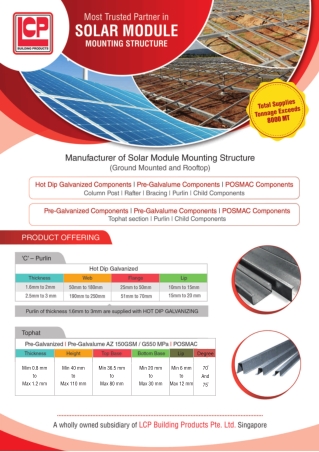 Solar Module Mounting Structure | LCP Building Products PVT LTD