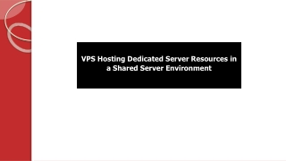 VPS Hosting: Dedicated Server Resources in a Shared Server Environment