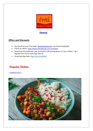 5% Off – Sheetal Indian Restaurant Helenvale Delivery, QLD