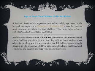 Tips to Teach Your Children To Be Self-Reliant