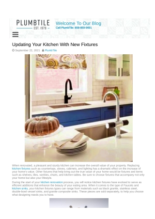 Updating Your Kitchen With New Fixtures