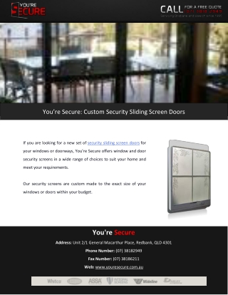 You’re Secure: Custom Security Sliding Screen Doors