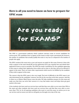 Here is all you need to know on how to prepare for UPSC exam