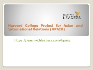 Harvard College Project for Asian and International Relations (HPAIR)
