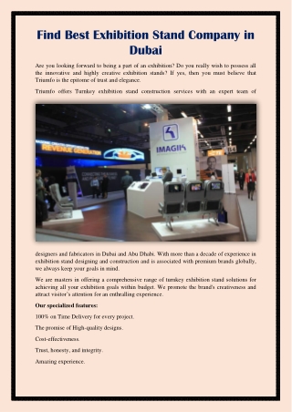 Find Best Exhibition Stand Company in Dubai