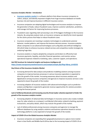 Insurance Analytics Market