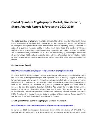 Global Quantum Cryptography Market