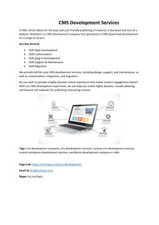 CMS Development Services MultiQoS By MultiQoS