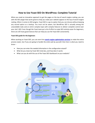 How to Use Yoast SEO On WordPres