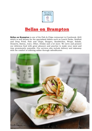 5% Off - Bellas on Brampton Restaurant Menu Cranbrook, QLD