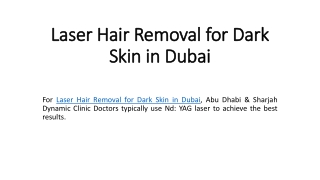 Laser Hair Removal for Dark Skin in Dubai