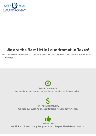 Hire The Best Laundry Services in Friona At MuleTeamLaundromat