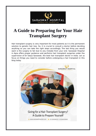 A Guide to Preparing for Your Hair Transplant Surgery