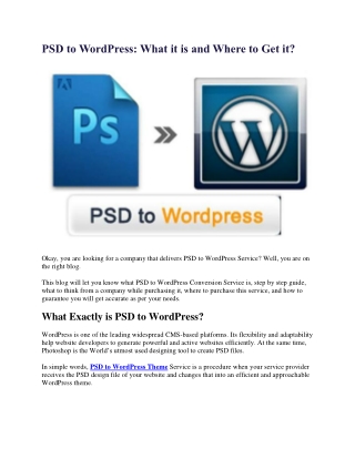 PSD to WordPress What it is and Where to Get it