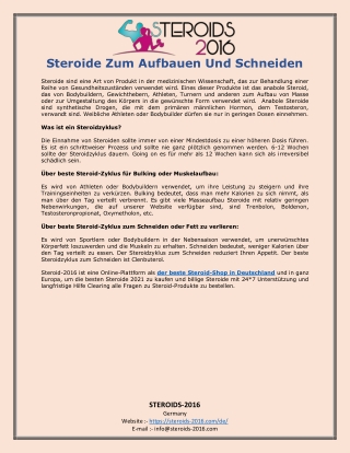 Steroide Zum Aufbauen Und Schneiden