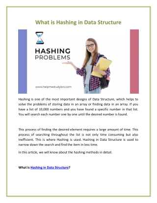 What is Hashing in Data Structure