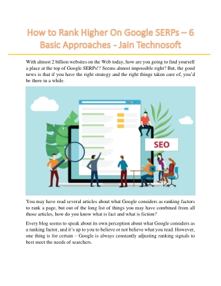 How to Rank Higher On Google SERPs – 6 Basic Approaches  - Jain Technosoft
