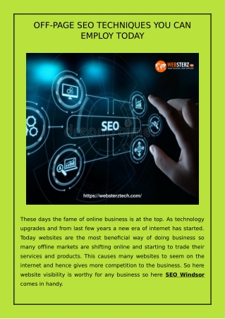 OFF-PAGE SEO TECHNIQUES YOU CAN EMPLOY TODAY