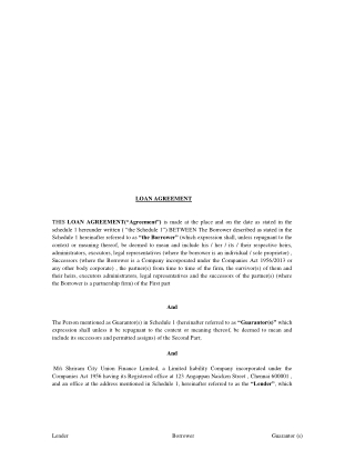 LOAN AGREEMENT - Shriram City Union Finance