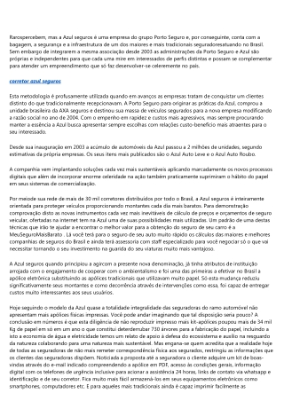 AZUL SEGUROS NOVO CONCEITO EM SEGURO AUTOMOTIVO.