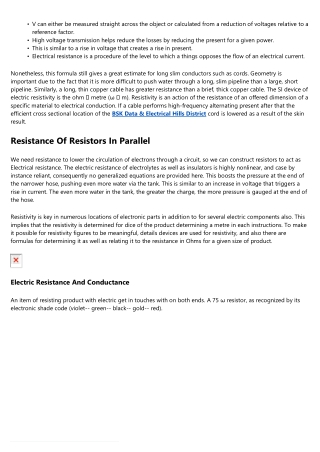 Electric Resistance And Also Conductance