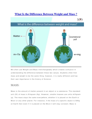 What Is the Difference Between Weight and Mass.docx