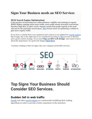 Signs Your Business needs an SEO Services