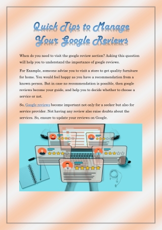Quick Tips to Manage Your Google Reviews