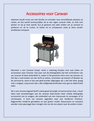 Accessoires voor Caravan