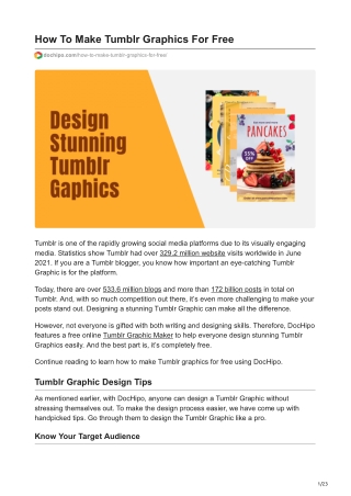 How To Make Tumblr Graphics For Free