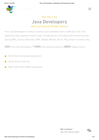 Hire Java Developers | Dedicated Java Programmers India