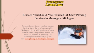 Reasons You Should Avail Yourself of Snow Plowing Services in Muskegon, Michigan