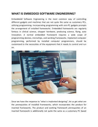 WHAT IS EMBEDDED SOFTWARE ENGINEERING