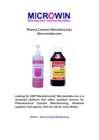 Pharma Contract Manufacturing