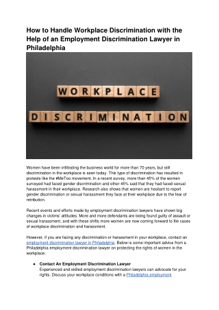 How to Handle Workplace Discrimination with Help of an Emp Discrimination Lawyer