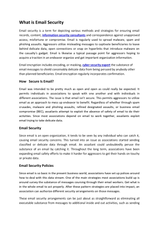 What is Email Security