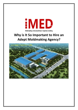 Why is It So Important to Hire an Adept Moldmaking Agency