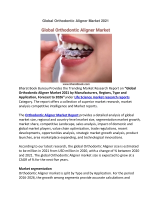 Global Orthodontic Aligner Market 2021