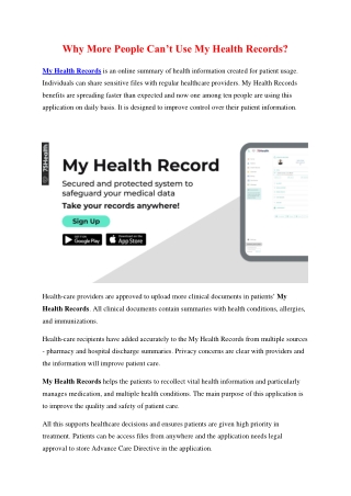 Why More People Can't Use My Health Record