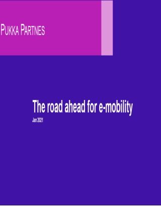 The road ahead for e-mobility