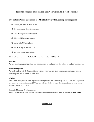Robotic Process Automation MSP Service-Allbluesolutions.com